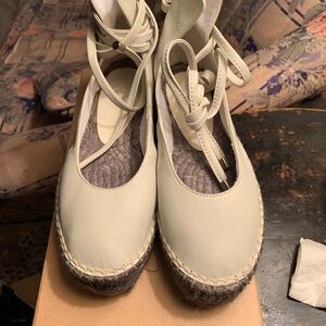 Zero + Maria Cornejo Cream Espadrille Flats